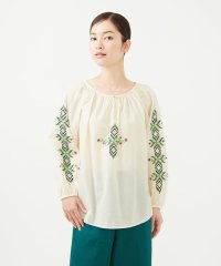 Sybilla/【INDIA】フラワー&ボーラー刺繍ブラウス/508321239