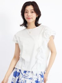 FENNEL/フェンネル FENNEL アシンメトリーフリルフレンチスカットソー/508321489