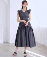 AND COUTURE/サッカーチェックティアードワンピース/508322819