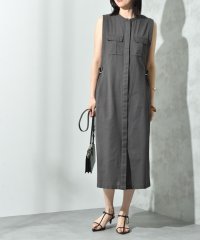 INTERPLANET/インタープラネット INTERPLANET 綿麻ウォッシュ切替シャツワンピース/508321817