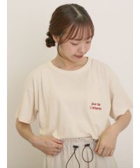 Samansa Mos2/【オーガニックコットン】ロゴ刺繍Tシャツ/508323973
