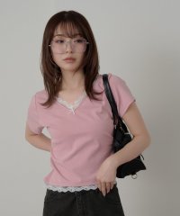 PAL OUTLET/【RAY CASSIN】レースVネックギャザーコンパクトTシャツ/508324029
