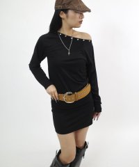 PAL OUTLET/【WHO'S WHO gallery】オフショルスタッズミニワンピ/508324041