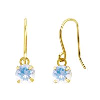 Sears/シアーズ Sears ピアス レディース K10 天然石 シトリン フックピアス 一粒 4本爪 10金 ゴールド/508324086