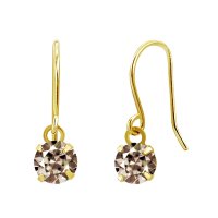 Sears/シアーズ Sears ピアス レディース K10 天然石 シトリン フックピアス 一粒 4本爪 10金 ゴールド/508324086