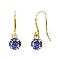 Sears/シアーズ Sears ピアス レディース K10 天然石 シトリン フックピアス 一粒 4本爪 10金 ゴールド/508324086