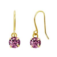 Sears/シアーズ Sears ピアス レディース K10 天然石 シトリン フックピアス 一粒 4本爪 10金 ゴールド/508324086