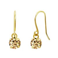 Sears/シアーズ Sears ピアス レディース K10 天然石 シトリン フックピアス 一粒 4本爪 10金 ゴールド/508324086