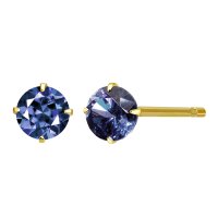 Sears/シアーズ Sears ピアス レディース K10 天然石 シトリン スタッドピアス 一粒 4本爪 10金 ゴールド/508324090