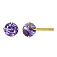 Sears/シアーズ Sears ピアス レディース K10 天然石 シトリン スタッドピアス 一粒 4本爪 10金 ゴールド/508324090
