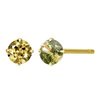 Sears/シアーズ Sears ピアス レディース K10 天然石 シトリン スタッドピアス 一粒 4本爪 10金 ゴールド/508324090