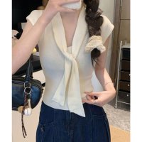 miniministore/ミニミニストア miniministore ボウタイサマーニット Vネックトップス/508324323