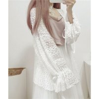 miniministore/ミニミニストア miniministore 透かし編み レースカーディガン リボン袖/508324328