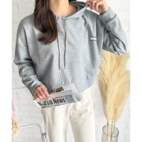 Dewlily/デューリリー Dewlily フード付きプルオーバー 韓国 ファッション レディース 春夏 着回し フーディー 長袖 ワッフル生地 軽量 季節感 体型カバー 通/508324338
