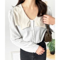 Dewlily/デューリリー Dewlily シワ加工セーラーカラーブラウス ブラウス 軽やか きれいめ 韓国 ファッション レディース 春夏秋 着回し 涼感 体型カバー 通勤/508324341