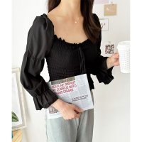 Dewlily/デューリリー Dewlily シャーリングパフスリーブトップス 韓国 ファッション レディース 春夏 着回し 上品 ガーリー フリル ベージュ 体型カバー 通勤/508324344