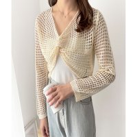 Dewlily/デューリリー Dewlily 透かし編みねじりショートトップス 韓国 ファッション レディース 春夏 着回し 万能 軽量 通気性 体型カバー 軽やか 通勤 旅行/508324347
