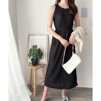 Dewlily/デューリリー Dewlily シャーリングタッチロングワンピース ロング丈 ノースリーブ プリーツ風 一枚コーデ 韓国 ファッション レディース 春夏 着回し /508324348