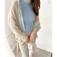 Amulet/アミュレット Amulet リブノースリーブニット 重ね着 リブ ニット 韓国 ファッション レディース 春夏 着回し 体型カバー 通勤 ハイネック オフィス /508324351