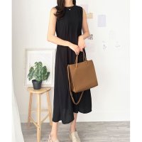 Amulet/アミュレット Amulet バックデザインノースリーブワンピース 重ね着 夏服 ワンピース ロング丈 一枚コーデ 韓国 ファッション レディース 春夏 体型カバ/508324352
