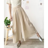 Amulet/アミュレット Amulet ワイドフレアロングパンツ フレア パンツ 体型カバー ゴム 韓国 ファッション レディース 春夏 着回し ガウチョパンツ 軽やか 通/508324353