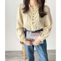 Amulet/アミュレット Amulet レースライクフリルブラウス ブラウス ギャザー 軽やか きれいめ 韓国 ファッション レディース 春夏 着回し 体型カバー 通勤 カ/508324355