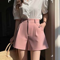 shoppinggo/ショッピングゴー shoppinggo ショートパンツ レディース スーツパンツ ハーフパンツ ボトムス ウエストゴム ゆったり リラックス 五分丈/508324413