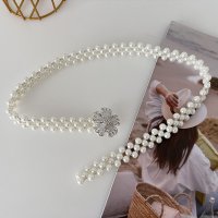 shoppinggo/ショッピングゴー shoppinggo ベルト レディース パール パールベルト ゴムベルト 調整可能 結婚式 パーティードレス パーティー レディース ワンピ/508324423