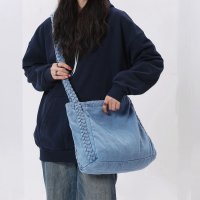shoppinggo/ショッピングゴー shoppinggo デニムバッグ A4サイズ対応 大きめ ショルダーバッグ 肩掛け BIGサイズ 2wayバッグ 大容量 A4布カバントート/508324425
