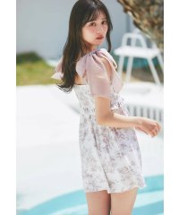 tocco closet/トッコクローゼット tocco closet インナーパンツ付きシフォンリボンフラワープリントワンピース水着【返品不可商品】/508324606