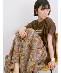 Samansa Mos2 blue/サマンサモスモス ブルー Samansa Mos2 blue 【Made in India】花柄ボイルギャザースカート/508324650