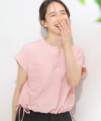SHOO・LA・RUE　DRESKIP/【洗える】サッカーストライプ柄スキッパートップス/508324936