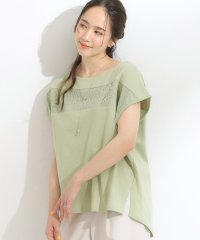 SHOO・LA・RUE/【洗える/S－LL】レース使いが華やか フレンチスリーブコットンTシャツ/508324940