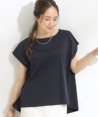 SHOO・LA・RUE/【洗える/S－LL】レース使いが華やか フレンチスリーブコットンTシャツ/508324940
