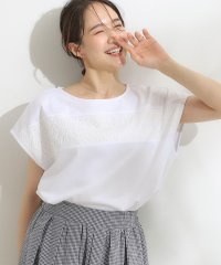 SHOO・LA・RUE/【洗える/S－LL】レース使いが華やか フレンチスリーブコットンTシャツ/508324940