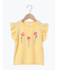 Samansa Mos2 Lagom/◎お花プリント袖フリルTシャツ/508325109
