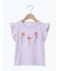 Samansa Mos2 Lagom/◎お花プリント袖フリルTシャツ/508325109