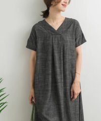 URBAN RESEARCH DOORS/リネン混Vネックミディワンピース/508325121