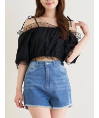 Resort Island/ドットレース×オフショル水着 スイムウェア 3点セット/508325162