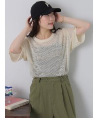 ehka sopo/ロゴコード刺繍メッシュニット/508325233