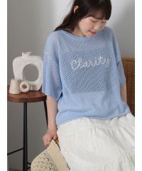 ehka sopo/ロゴコード刺繍メッシュニット/508325233
