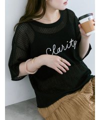 ehka sopo/ロゴコード刺繍メッシュニット/508325233
