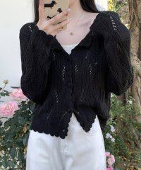 Girly Doll/ガーリードール Girly Doll 透かし編みデザインニットカーディガン/508325277
