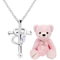 Sears/シアーズ Sears ネックレス クロス ハート ダイヤ 誕生石 シルバー ピンク テディベア タンザナイト 12月/508325388