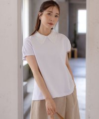 KUMIKYOKU（LARGE SIZE）/【UVカット・2WAY】レース襟フレンチテリー カットソー/508325771