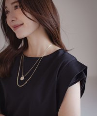 KUMIKYOKU（LARGE SIZE）/【接触冷感】ハシゴレースフレンチスリーブ カットソー/508325773
