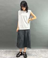 NICOLE white/異素材スリーブレスワンピース/508284459