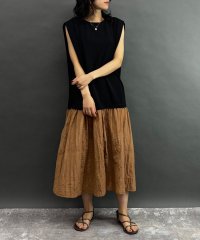 NICOLE white/異素材スリーブレスワンピース/508284459