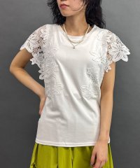 NICOLE white/袖レースプルオーバー/508284462