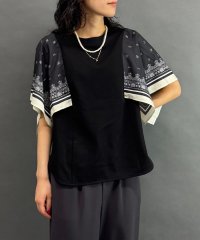 NICOLE white/スカーフスリーブTシャツ/508284464